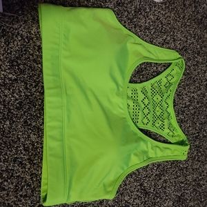 Lime bomber bra